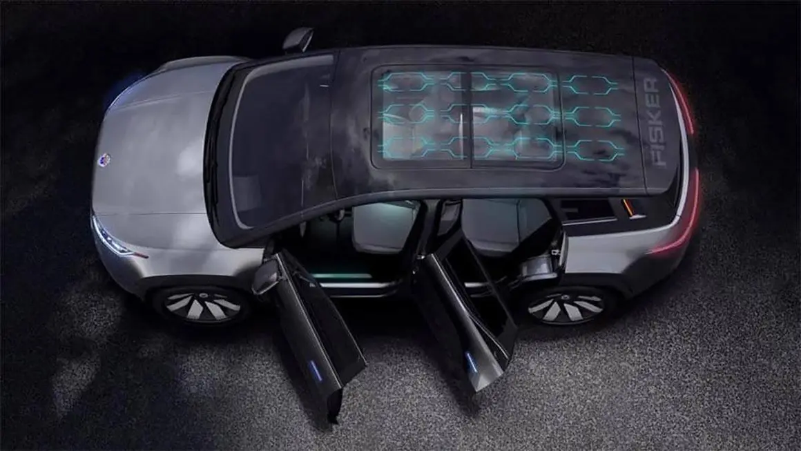 Detalle de la apertura de las puertas del Fisker Ocean