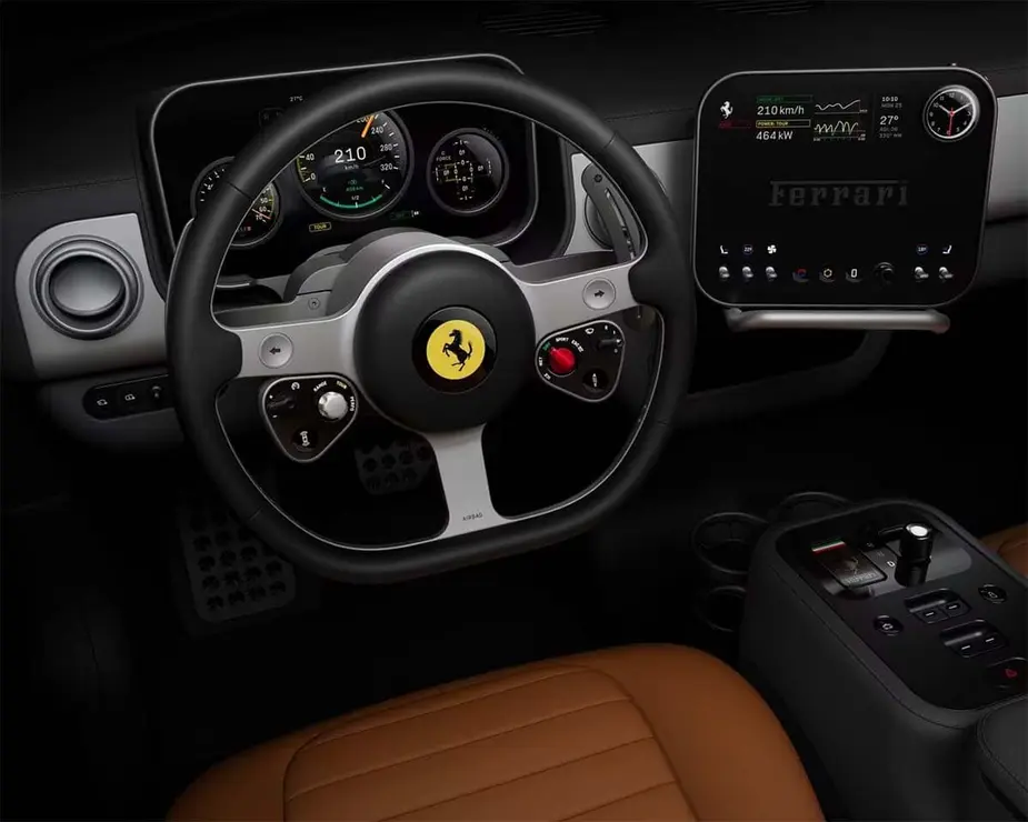 Interior al detalle del Ferrari Luce