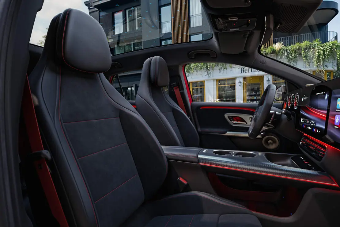 Der neue elektrische Mercedes-Benz GLA.

Exterieur: MANUFAKTUR Patagonienrot Metallic

Interieur: ARTICO man-made leather/MICROCUT microfibre black 

The all-new Mercedes-Benz GLA electric.

Exterior: MANUFAKTUR patagonia red metallic

Interior: ARTICO man-made leather/MICROCUT microfibre black