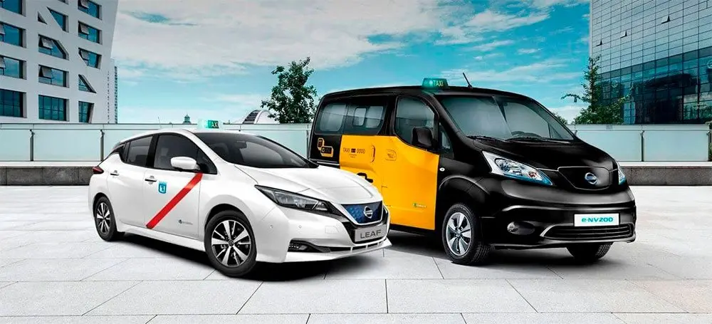Imagen del Nissan Leaf como taxi
