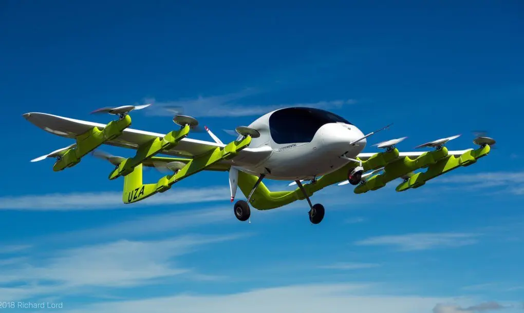 Imagen del Cora, taxi volador aut&oacute;nomo de Kitty Hawk