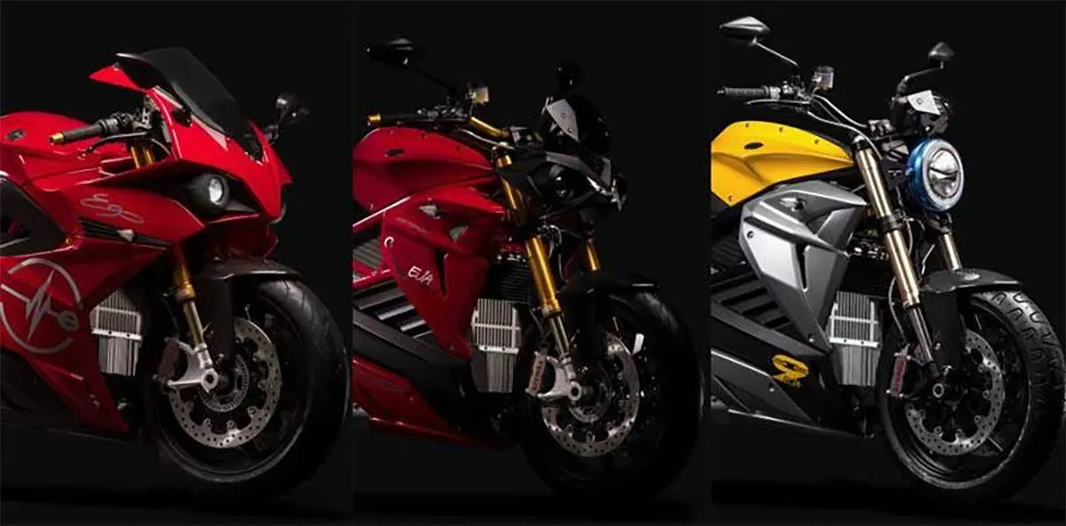 Foto de las diferentes motos el&eacute;ctricas de Energica