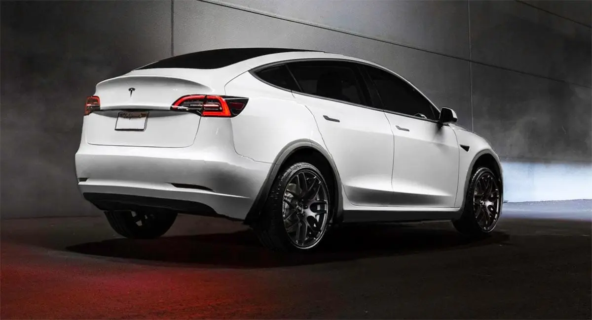 Foto de la parte trasera del Tesla Model Y