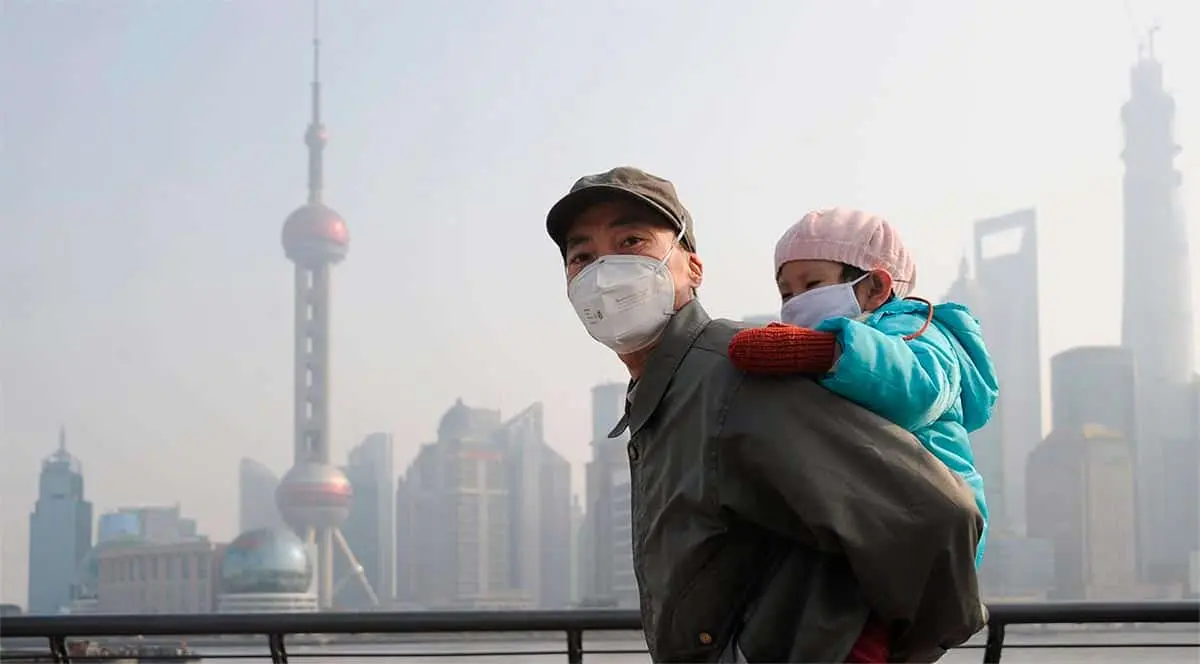 Foto que muestra el nivel de contaminaci&oacute;n en China