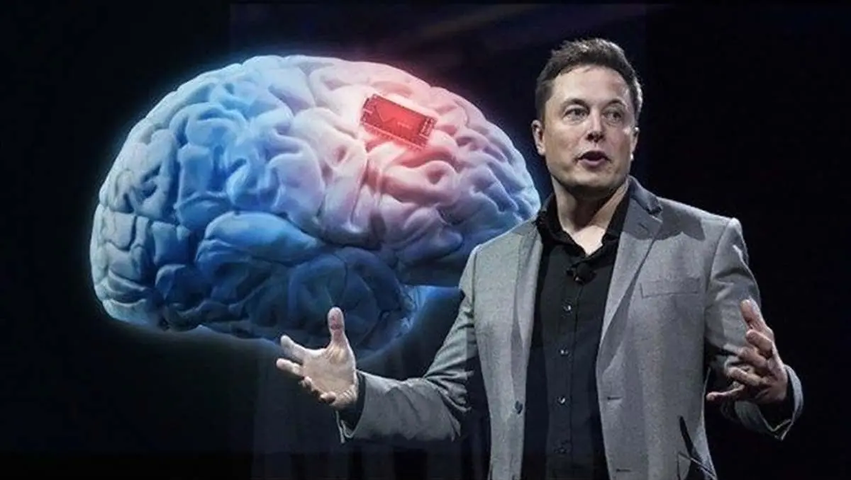 Foto del evento de Neuralink con Elon Musk explicando como funciona
