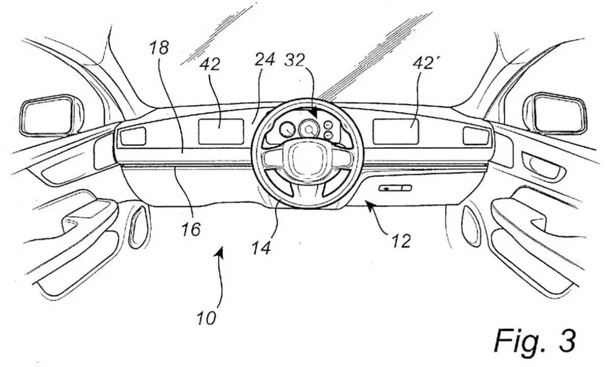 Foto de la patente presentada por Volvo sobre el volante m&oacute;vil.