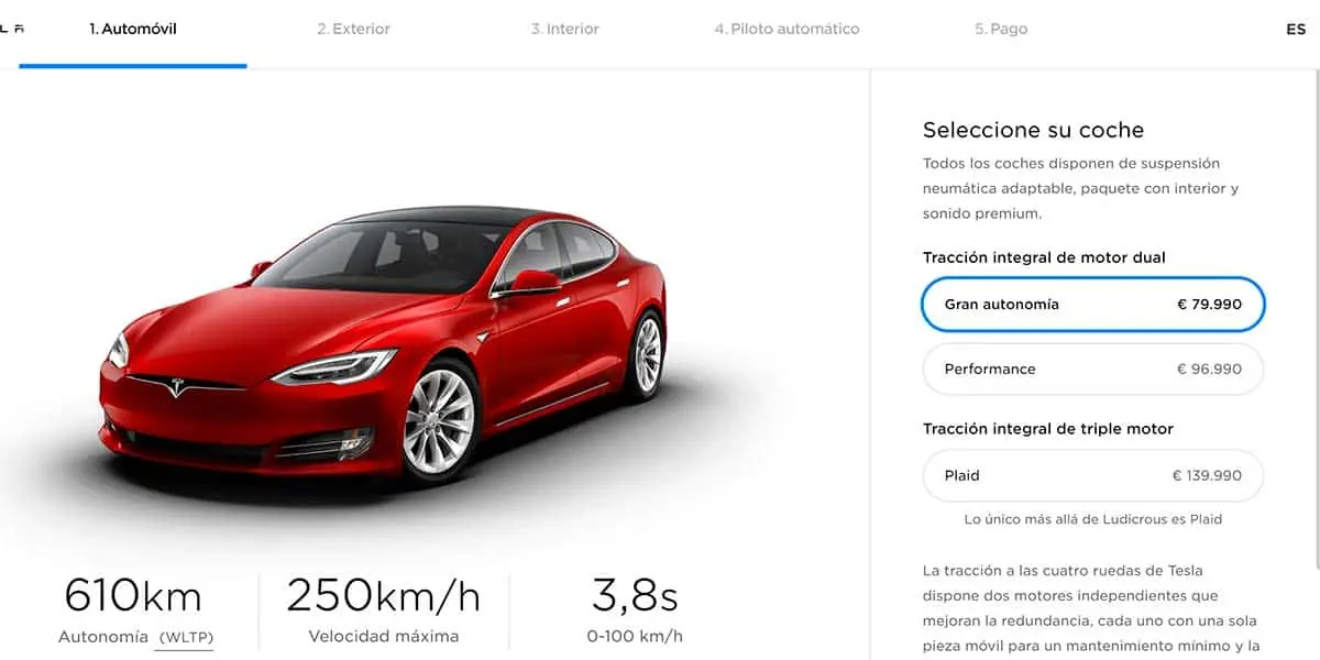 actualizaci&oacute;n del precio del Tesla Model S en Espa&ntilde;a