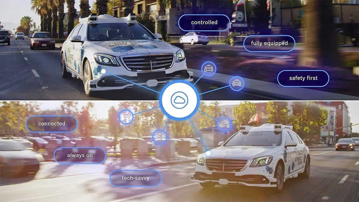 Foto de un Mercedes-Benz Clase S dotado de tecnolog&iacute;a de conducci&oacute;n aut&oacute;noma