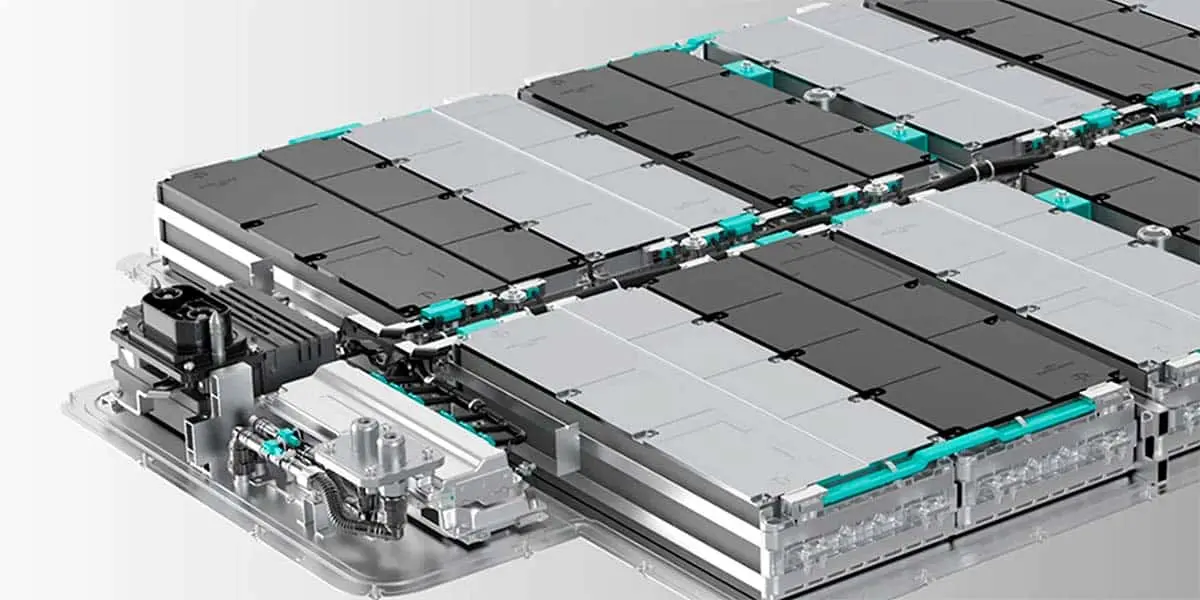 Foto de la bater&iacute;a de NIO de 100 kWh formada por paquetes de celdas