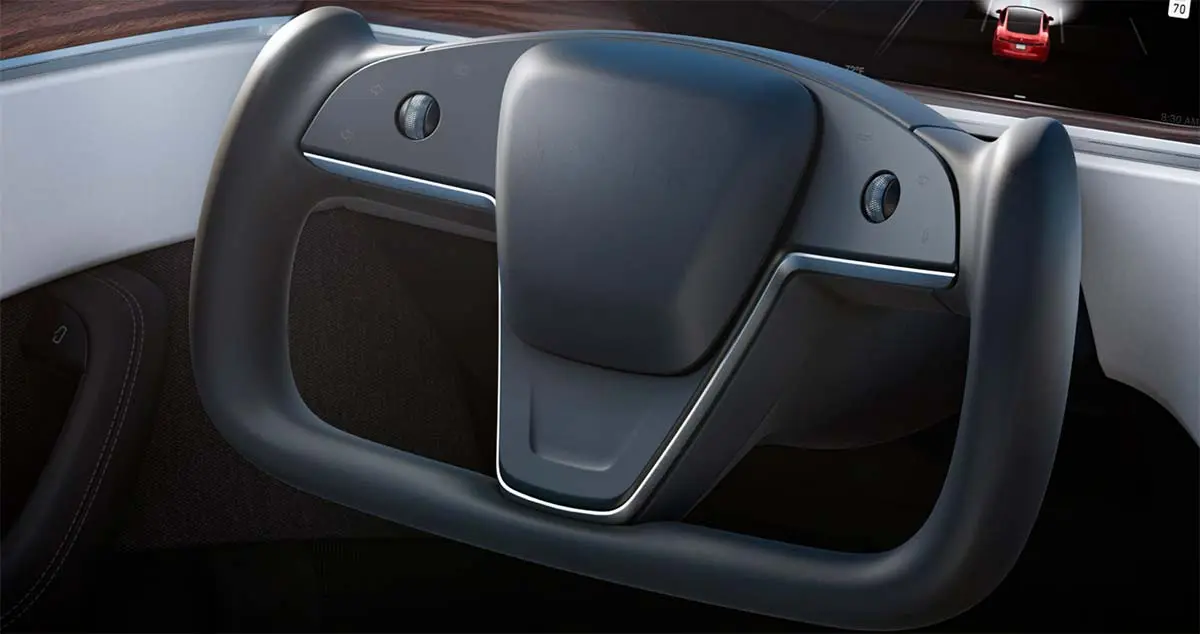 Foto del nuevo volante del Tesla Model S y Model X