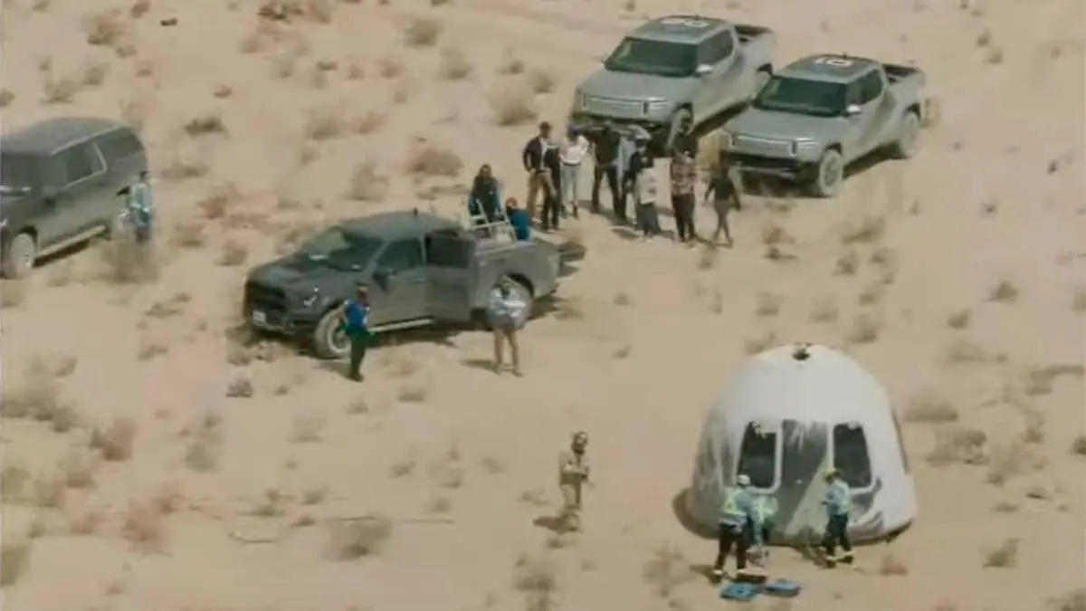 Blue Origin utilizando las Rivian R1T