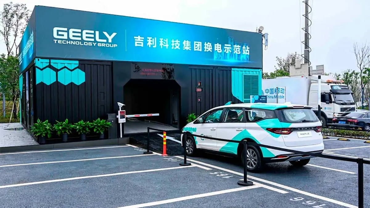 foto del intercambiador de bater&iacute;as desarrollado por Geely para coches el&eacute;ctricos