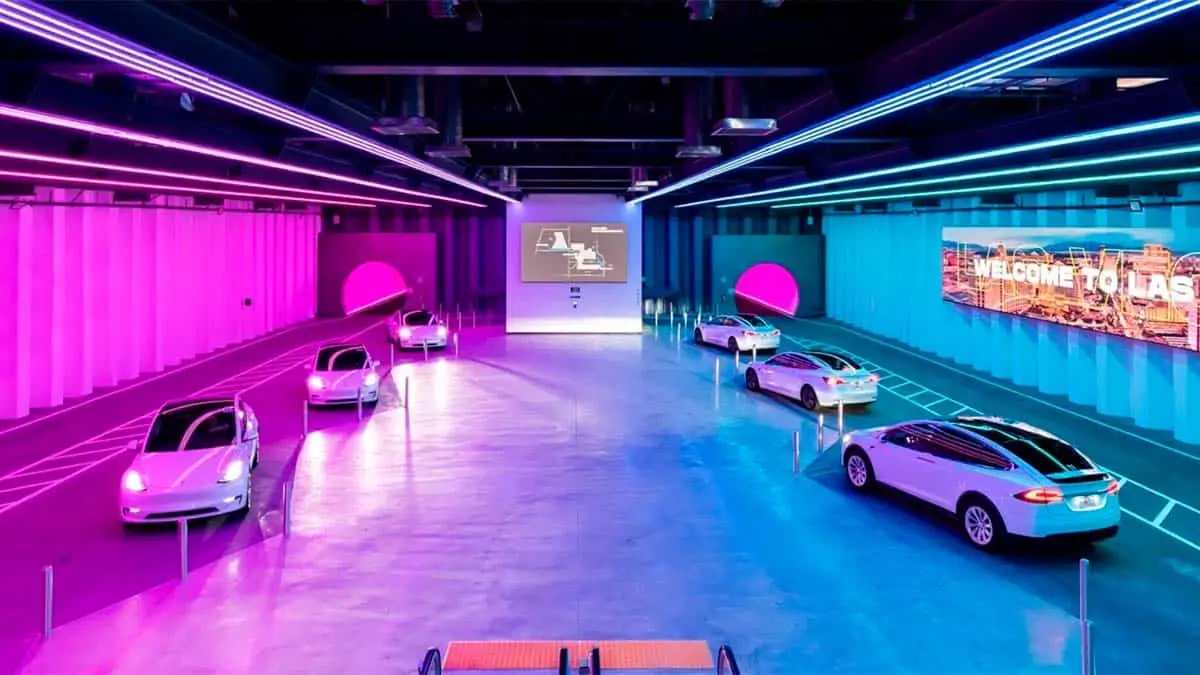 Foto de una de las estaciones del Loop de Boring Company en Las Vegas