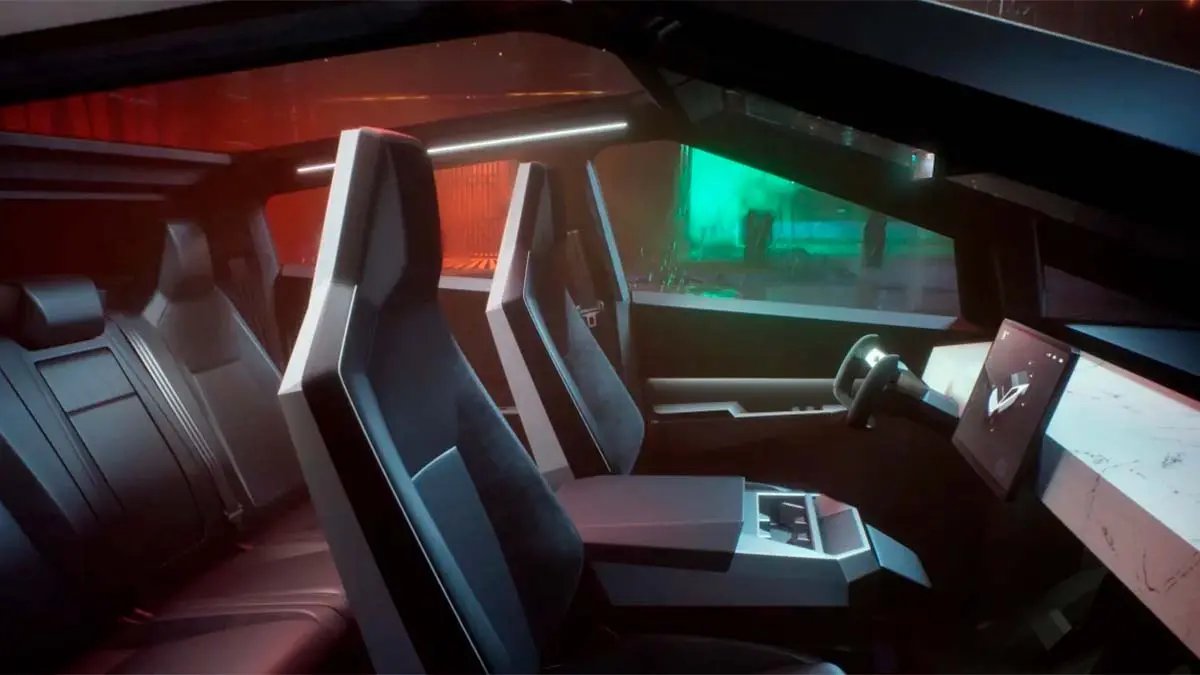 Interior de la Tesla Cybertruck