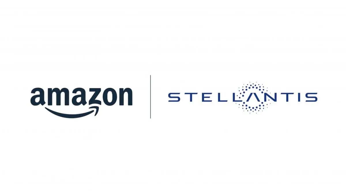 logo de Amazon y Stellantis - Nueva colaboraci&oacute;n