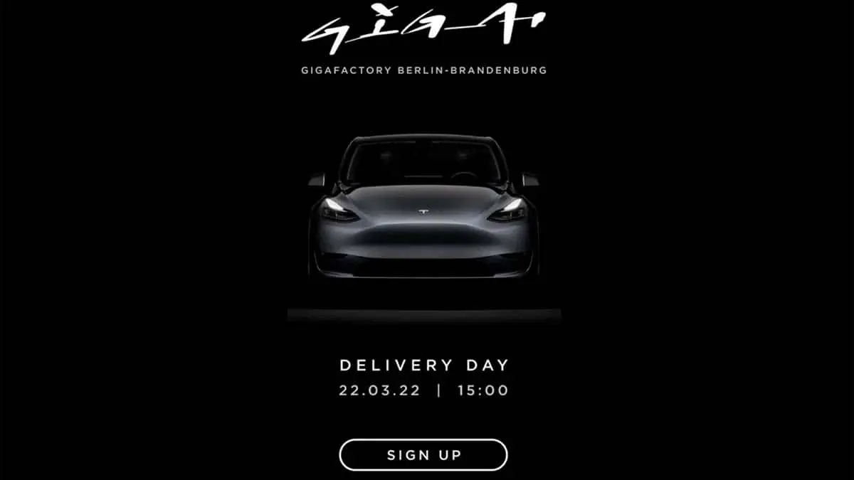invitaci&oacute;n Tesla evento Gigafactory Berlin - primeras entregas