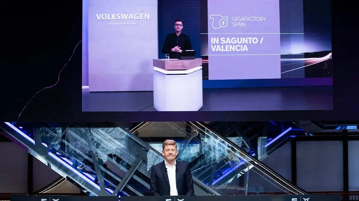 Anuncio de la ubicaci&oacute;n de la nueva f&aacute;brica de bater&iacute;as del Grupo Volkswagen en Espa&ntilde;a