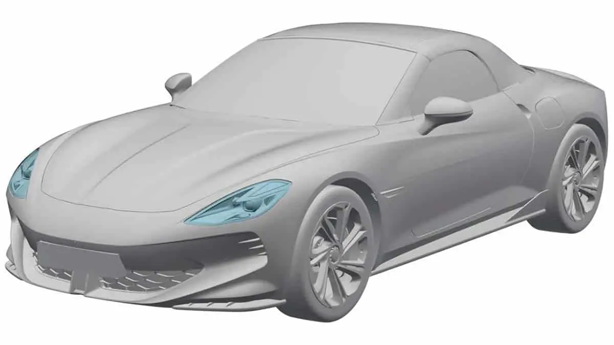 MG Cyberster, dise&ntilde;o de la patente
