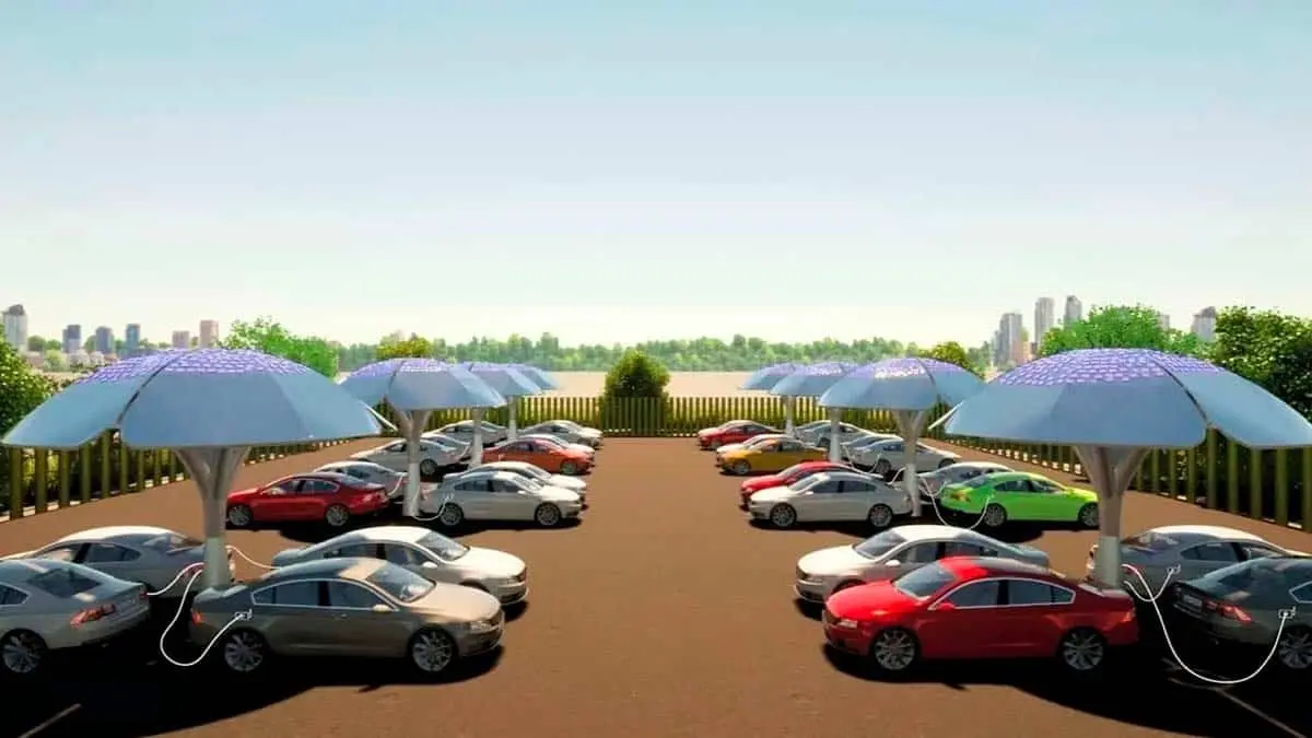 &Aacute;rboles solares para cargar coches el&eacute;ctricos