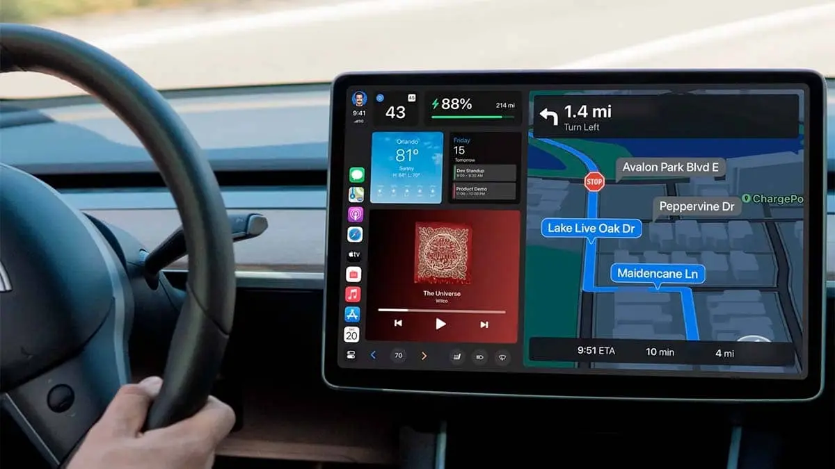 Concept Apple Carplay en Tesla Model 3