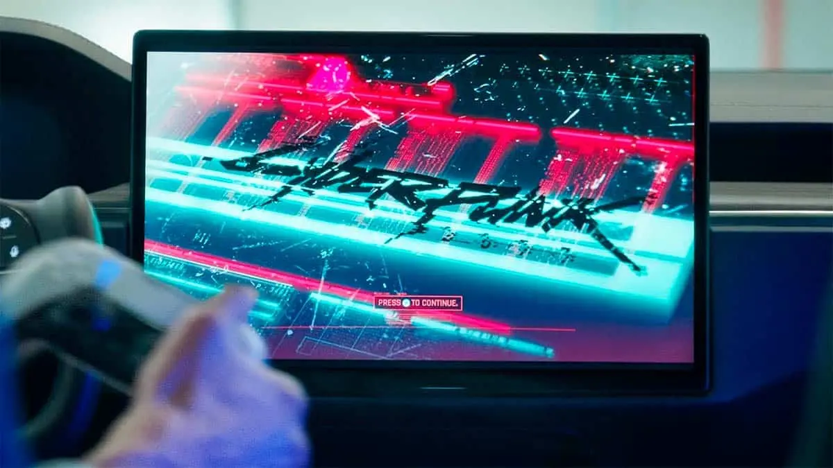 Jugando en Steam en un coche Tesla