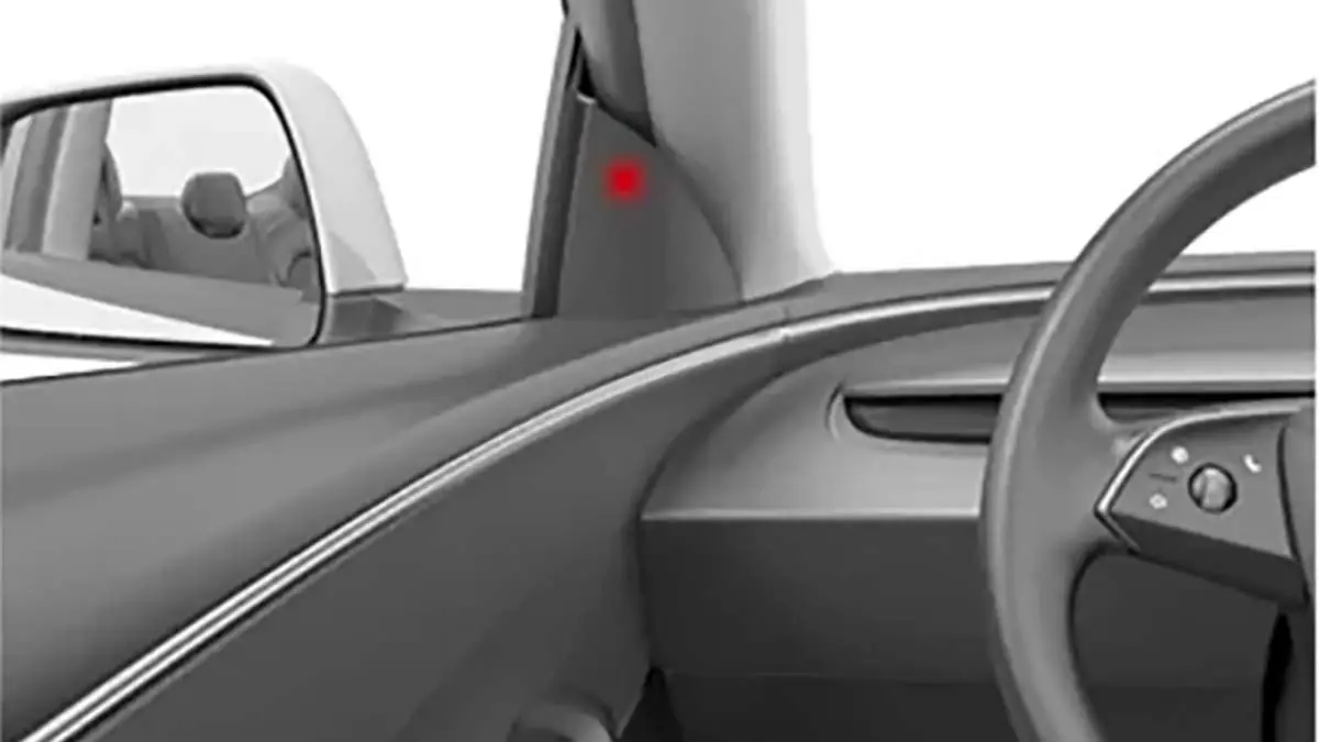 Indicador de punto ciego en el nuevo Tesla Model 3