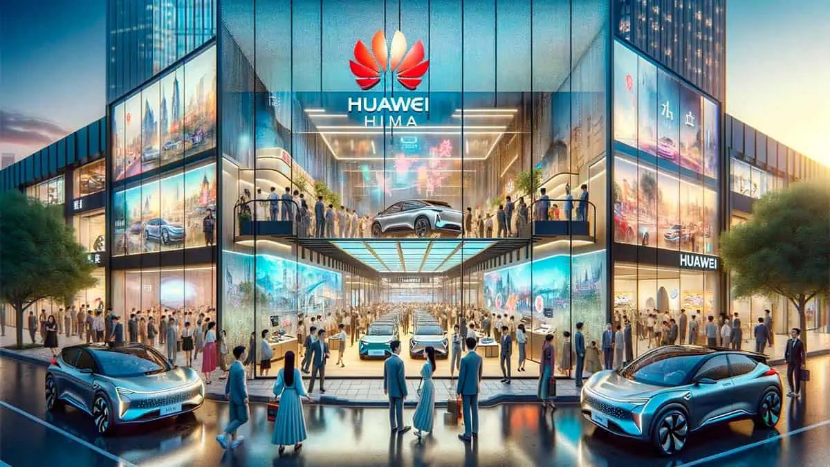 Tienda de coches el&eacute;ctricos de Huawei