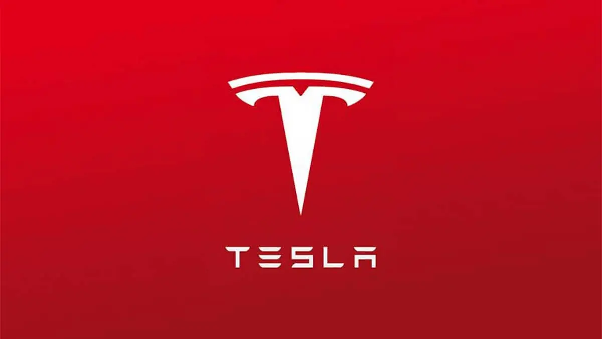Tesla logo fondo rojo