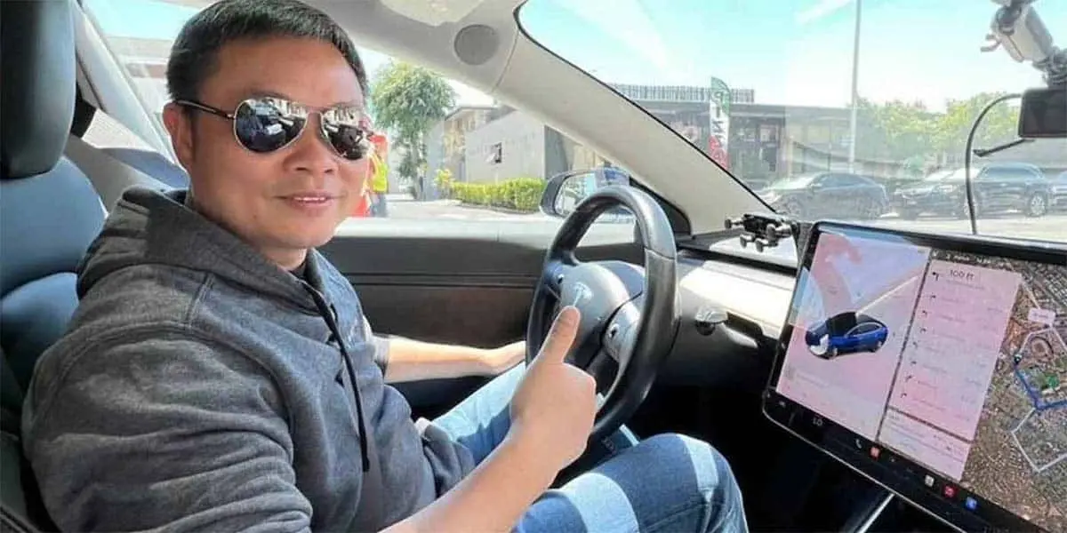 CEO Xpeng probando Tesla Model 3 con FSD
