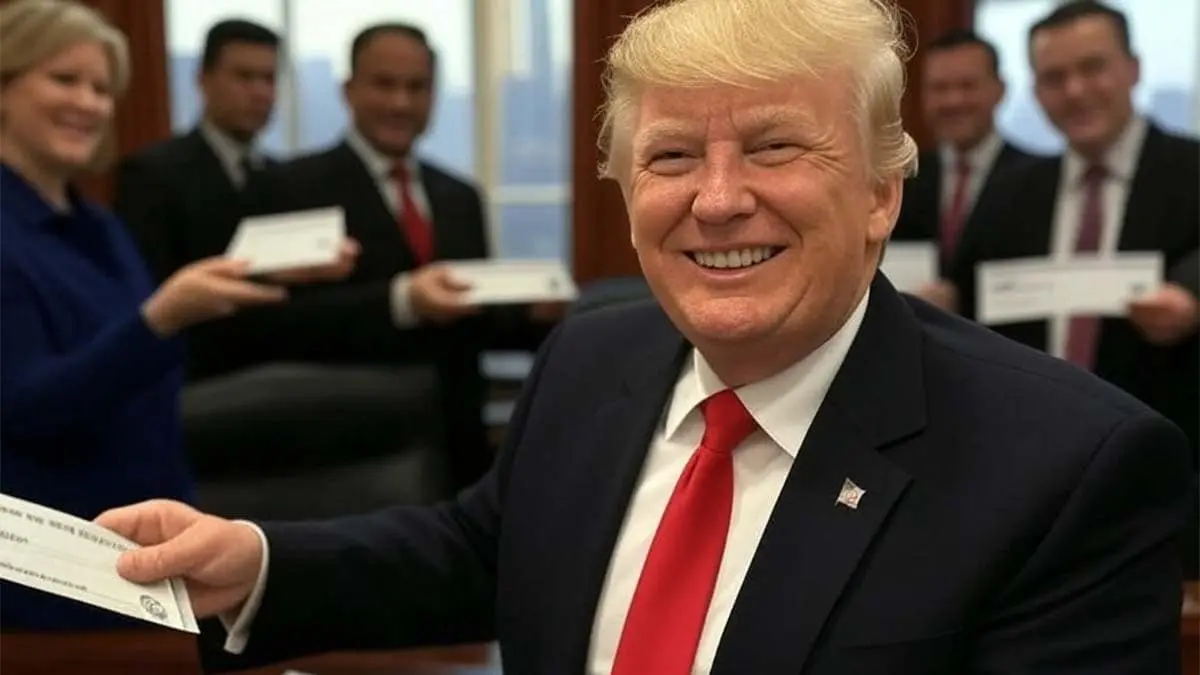 Donald Trump recibiendo donaciones de 1 mill&oacute;n de d&oacute;lares