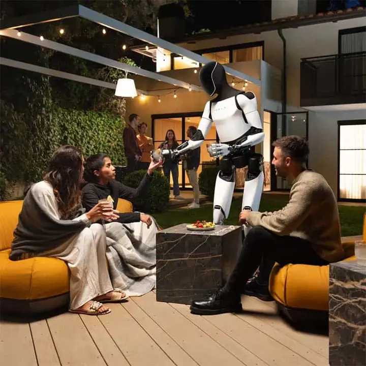 Robot Tesla Optimus sirviendo