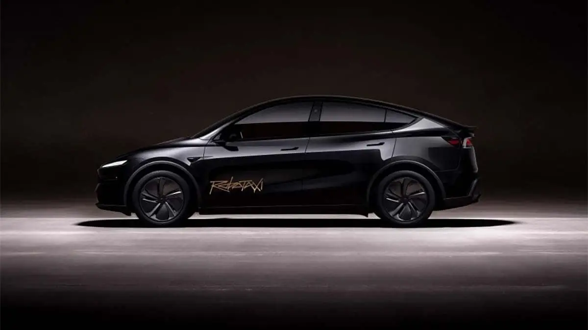 Tesla Robotaxi (Tesla Model Y negro)
