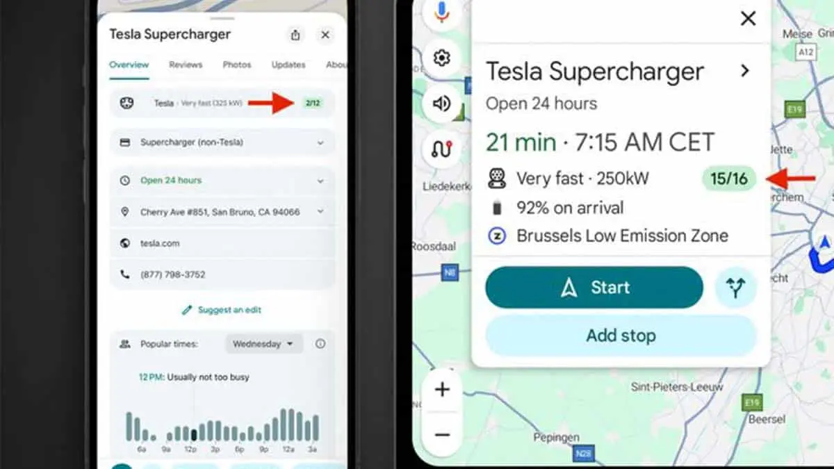 Integraci&oacute;n Tesla Supercharger en Google Maps