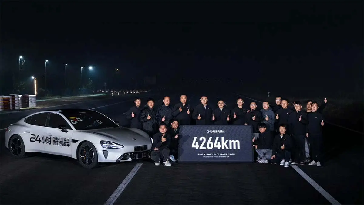 Xiaomi SU7 - record de resistencia tras recorrer 4.264 km en 24 horas.