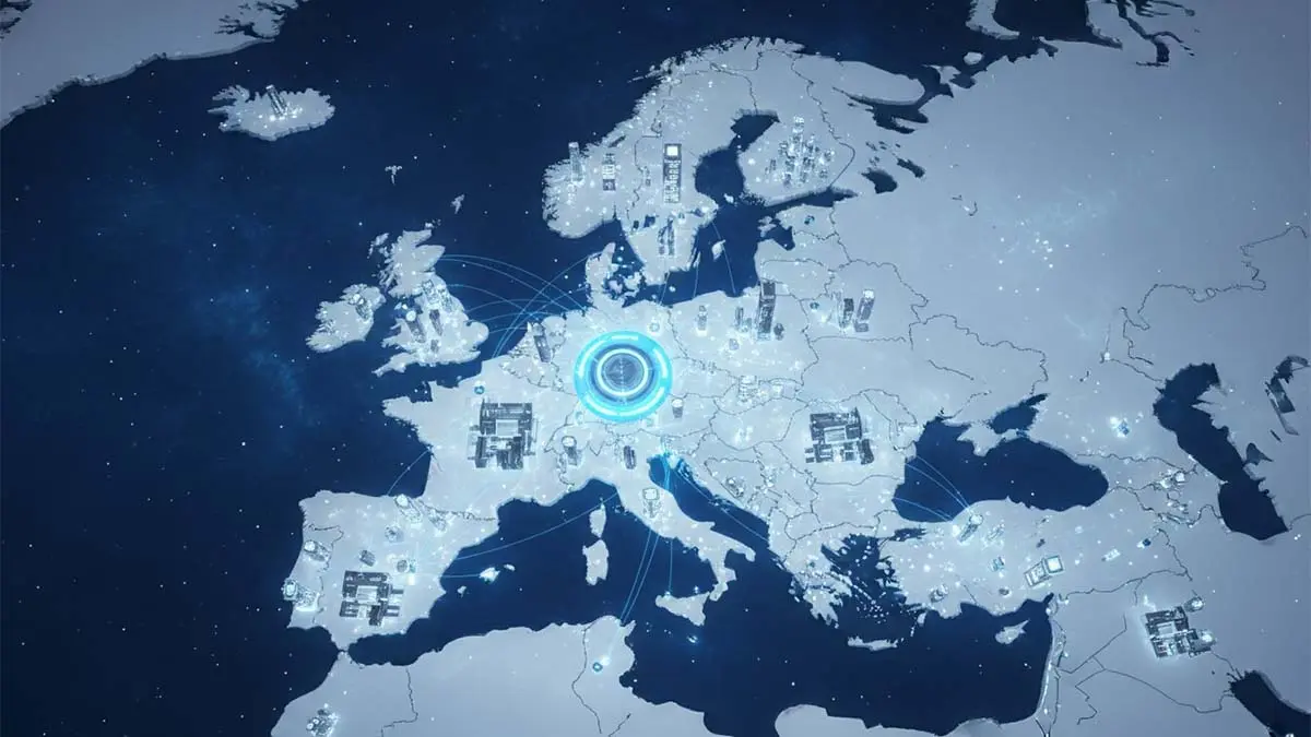 Imagen que muestra la distribuci&oacute;n de f&aacute;bricas de bater&iacute;as en Europa, evidenciando la menor presencia en Espa&ntilde;a.