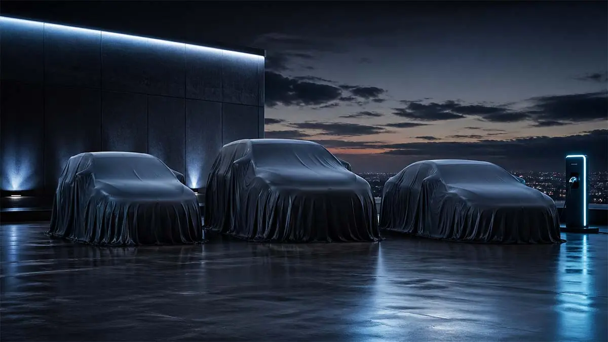 Coches el&eacute;ctricos tapados por una lona