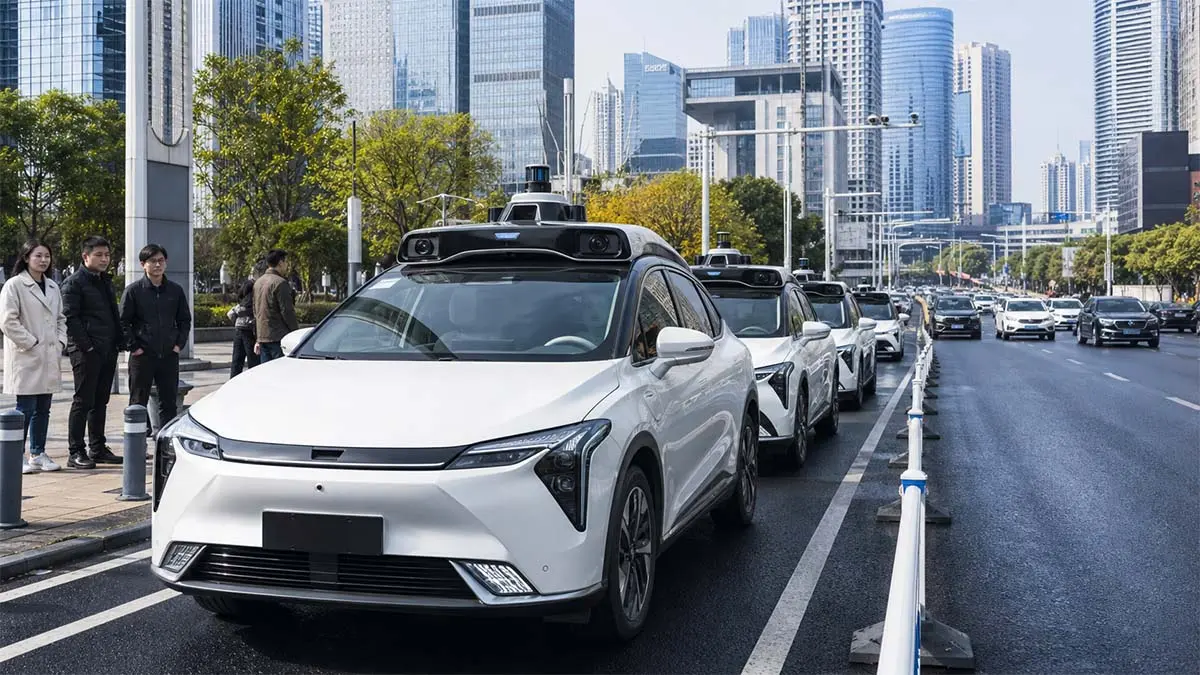 Robotaxis parados en China