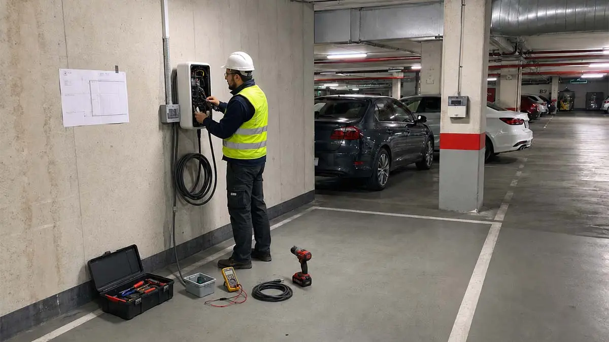 Instalar punto carga en un garaje comunitario