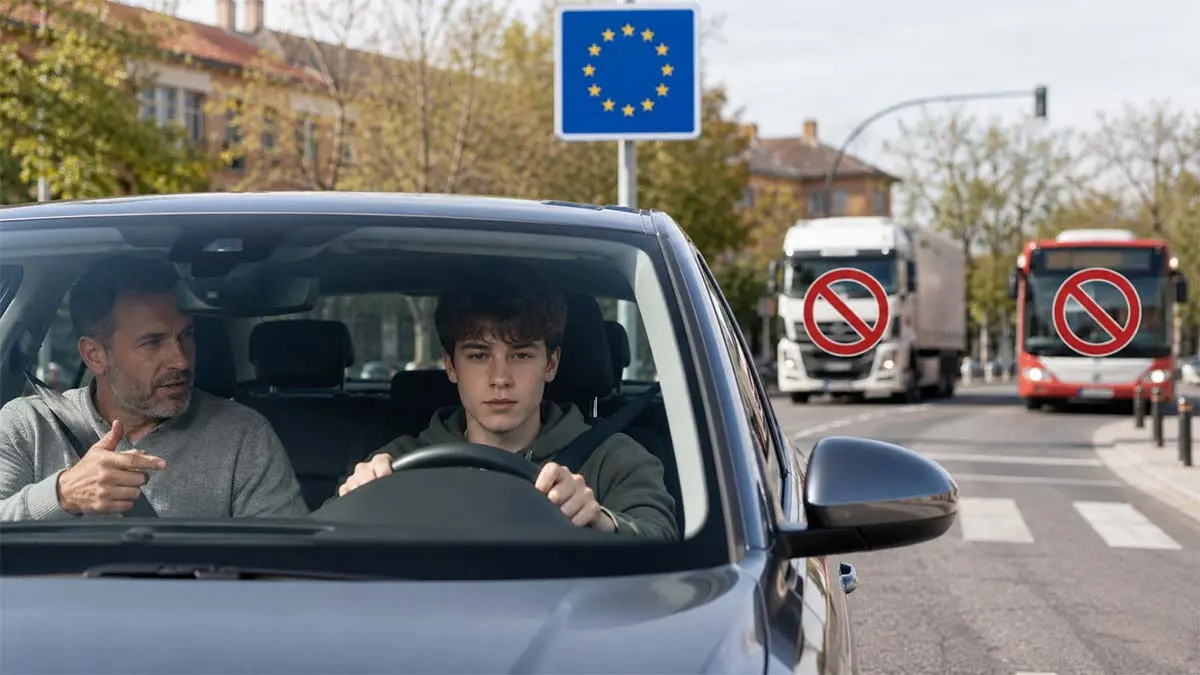 Joven 17 a&ntilde;os conduciendo un coche