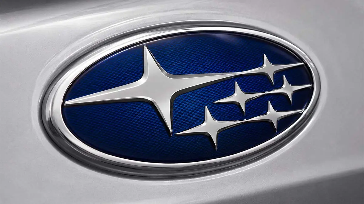 Detalle del logo de Subaru