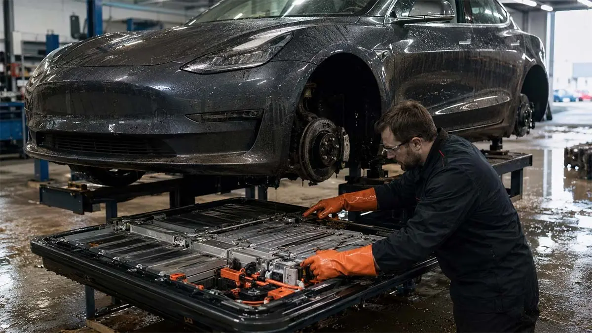 Estado bater&iacute;a Tesla Model 3 tras inundaci&oacute;n