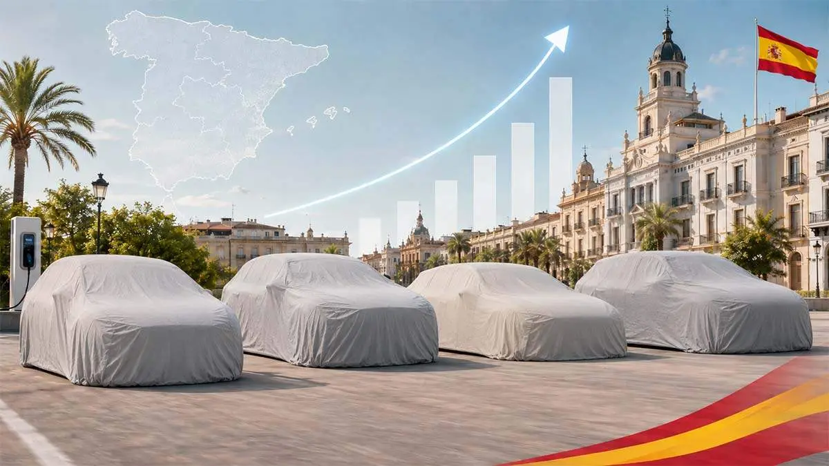 Coches tapados por una lona que desvelan las ventas de coches de junio 2026 en Espa&ntilde;a