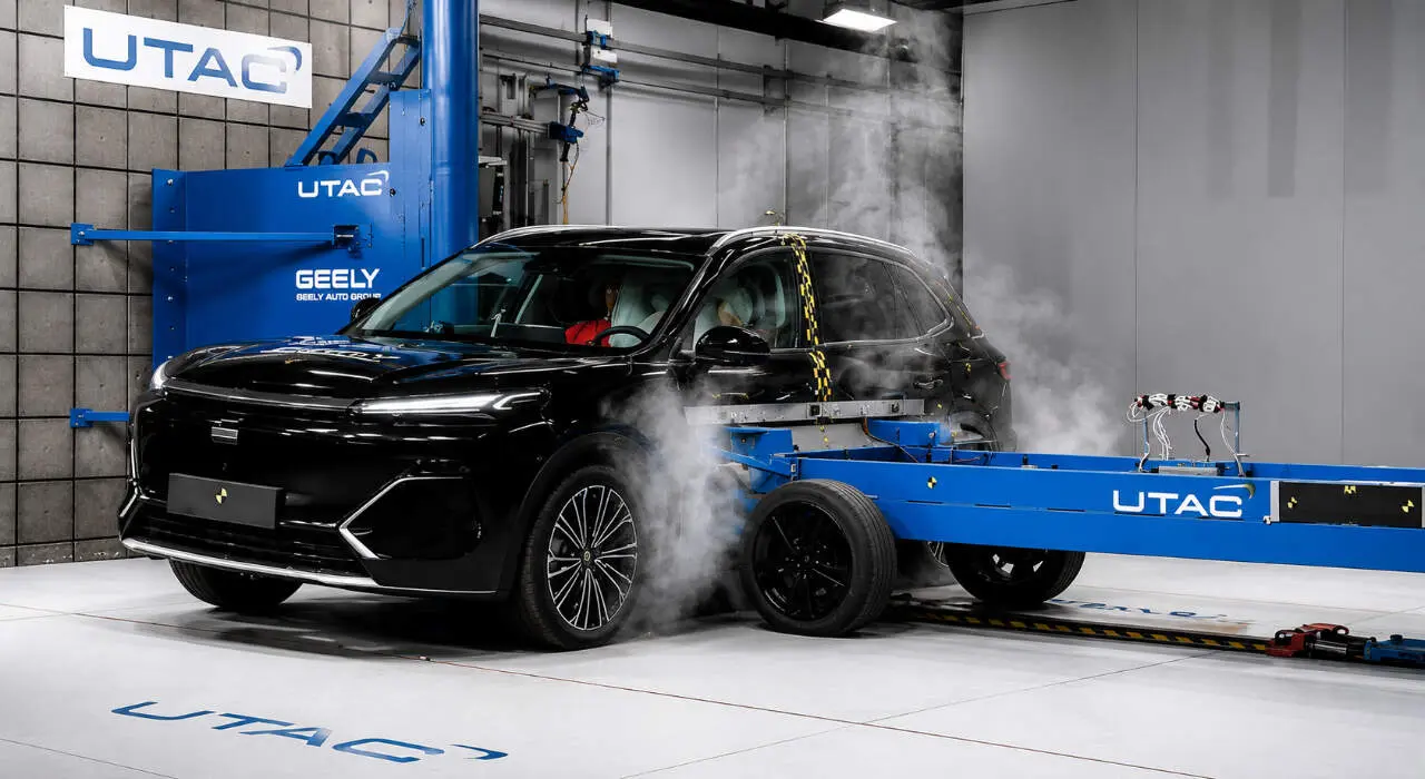 Prueba de impacto en un coche de Geely