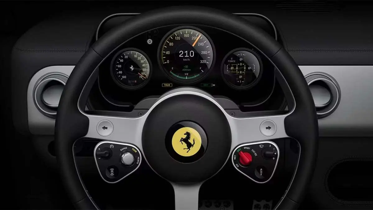 Interior del primer eléctrico de Ferrari
