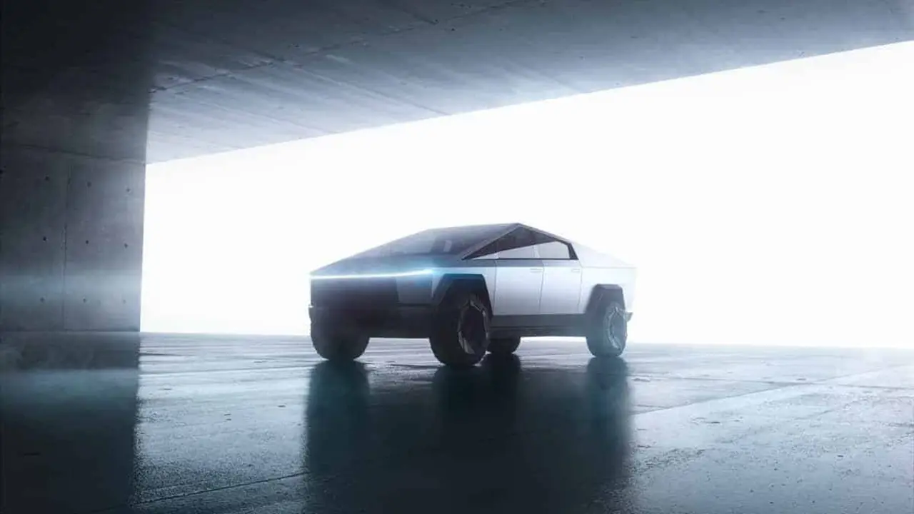 Foto bonita del Tesla CyberTruck