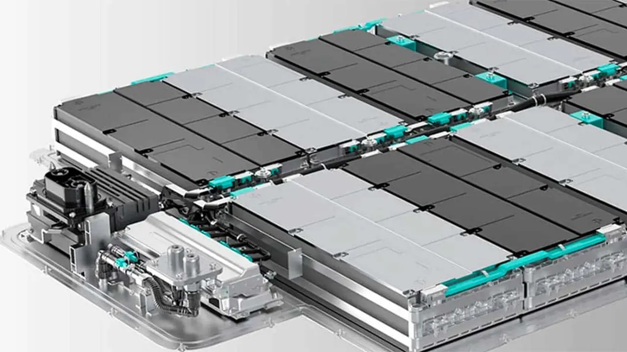 Foto de la bater&iacute;a de NIO de 100 kWh formada por paquetes de celdas
