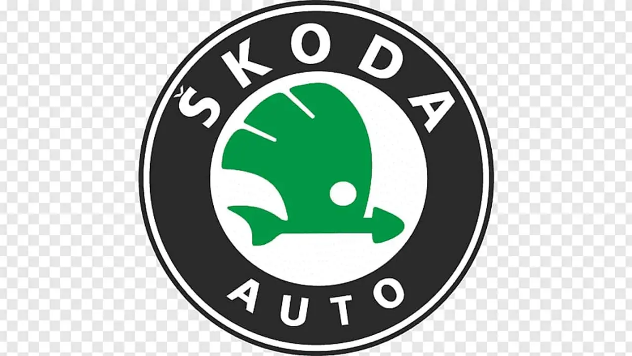 logotipo de Skoda con el fondo en blanco