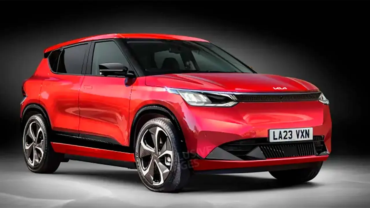 Render del posible dise&ntilde;o del KIA EV4, un SUV compacto el&eacute;ctrico