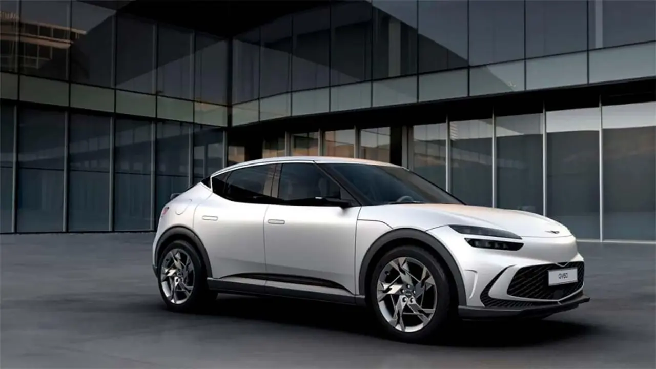 Foto del Genesis GV60 en color blanco
