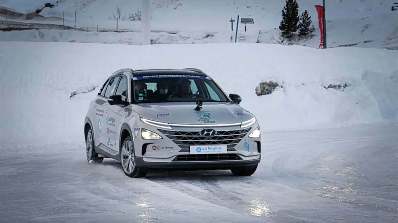 Foto del r&eacute;cord de resistencia del Hyundai Nexo